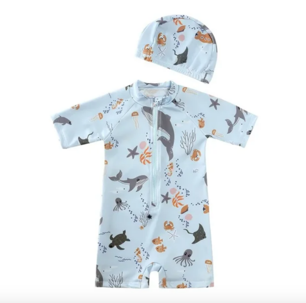 Long-Sleeve UV-Proof Swimwear Set for Kids 1-7 Years - Image 6